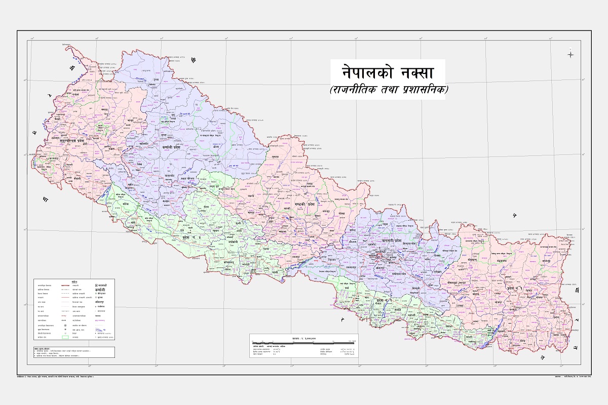 Latest map of Nepal